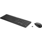 HP 235 draadloze muis en toetsenbordcombo desktopset Zwart, BE lay-out (AZERTY), Plunger, 100%