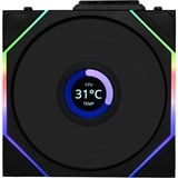 Lian Li UNI FAN TL120 LCD Reverse Blade Wireless Single Pack case fan Zwart, 4-pin PWM + 1x 9-pin USB