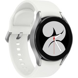 SAMSUNG Galaxy Watch4 smartwatch Zilver, Wit sportbandje, 40 mm, Aluminium, Wifi + LTE
