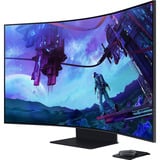 SAMSUNG Odyssey Ark G97NC 55" 4K UHD curved gaming monitor Zwart, 3x HDMI, DisplayPort, 2x USB-A, 2x USB-B, 2x USB-C, Wi-Fi 5, BT, RJ-45, 165 Hz