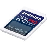 SAMSUNG PRO Ultimate 256 GB SDXC geheugenkaart Wit/blauw, UHS-I U3, Class 3, V30, Incl. kaartlezer