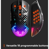 SteelSeries Aerox 9 Wireless gaming muis Zwart, 100 - 18.000 CPI, RGB leds