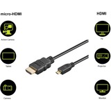 goobay High Speed HDMI > Micro-HDMI adapter Zwart, 1,5 meter, 4K