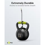 goobay Plus 3,5 mm jack naar 2x stereo RCA (Tulp) adapterkabel Zwart/zilver, 1 meter