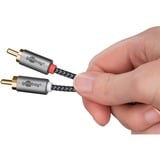 goobay Plus Audio adapterkabel 3,5 mm jack > 2x stereo-cinch Zwart/zilver, 1 meter
