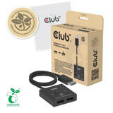Club 3D DisplayPort 2-in-1 bidirectionele 8K switch displayport switch Zwart