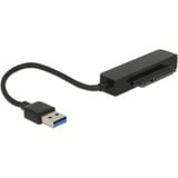 DeLOCK USB-A 3.2 converter > SATA 22-Pin stekker Zwart, 0,15 meter