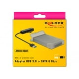 DeLOCK USB-A 3.2 converter > SATA 22-Pin stekker Zwart, 0,15 meter