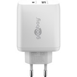 goobay 45W GaN USB-C PD Dual snellader Wit, 1x USB-C, 1x USB-A