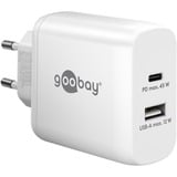 goobay USB-C PD Dual Fast Charger (45 W) Wit