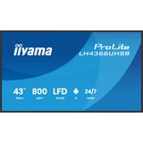 iiyama ProLite LH4366UHSB-B1AG 43" 4K Ultra HD Public Display Zwart, HDMI, USB-C, LAN, WiFi, Audio, Android