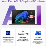 ASUS Vivobook S 15 OLED (S5507QA-MA006W) 15.6"  Copilot+ laptop Zilver | Snapdragon X Elite X1E-78-100 | Adreno | 16 GB | 1 TB SSD