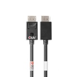 Club 3D Displayport 2.1 VESA DP80 gecertificeerde kabel male-male Zwart, 1,6 meter, 8K 240Hz, 10K 60Hz, 80Gbps
