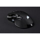 Corsair IRONCLAW RGB WIRELESS Gaming Mouse Zwart, 100 - 18,000 dpi, Bluetooth + LE, RGB leds