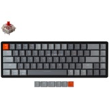 Keychron K6-T1 toetsenbord Grijs/grijs, 65%, US lay-out, Gateron Red, RGB led, ABS, Bluetooth 5.1