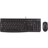 Logitech MK120 desktopset Zwart, EU lay-out (QWERTY), Rubberdome