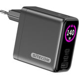 Sitecom 140W GaN Power Delivery oplader met led-scherm Zwart, 2x USB-C, 1x USB-A, 2 meter