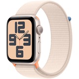Apple Watch SE (2023) smartwatch Sterrenlicht, 44 mm, Geweven sportbandje, Aluminium
