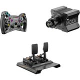 MOZA KS stuurwiel + R9 V3 stuurbasis + CRP2 Load Cell Pedals (Throttle + Brake) Bundel Zwart, Basis, stuur en pedalen