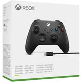 Microsoft Xbox Wireless Controller + USB-C kabel Zwart, Incl. USB-C-kabel | Pc, Xbox One, Xbox Series X, Xbox Series S