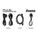 iiyama ProLite T4329AS-B1AG 42.5" 4K Ultra HD Public Display Zwart, Touch, HDMI, USB-C, Audio, LAN, WiFi 5, Android 14