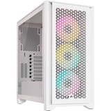 Corsair 4000D RGB AIRFLOW True White Tower-behuizing Wit | USB-A 3.2 (5 Gbit/s) | USB-C 3.2 (5 Gbit/s) | Window-kit