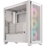 Corsair 4000D RGB AIRFLOW True White midi tower behuizing Wit | 1x USB-A | 1x USB-C | RGB | Tempered Glass