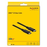 DeLOCK USB-C 4 Gen 2x2 > USB-C kabel Zwart, 2 meter