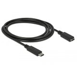 DeLOCK USB-C (male) naar USB-C (female) verlengkabel Zwart, 1,5 meter
