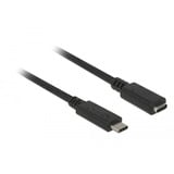 DeLOCK USB-C (male) naar USB-C (female) verlengkabel Zwart, 1,5 meter