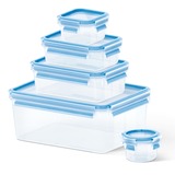 Emsa Clip & Close Vershoudbakjes Set 5-tlg. hoekig doos Transparant/blauw