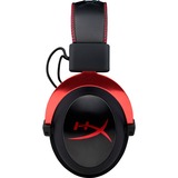 HyperX Cloud II, 7.1 virtual surround over-ear gaming headset Zwart/rood, Pc, Mac, PlayStation 4, Xbox One