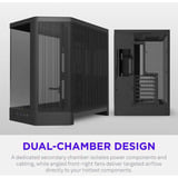 NZXT H6 midi tower behuizing Zwart | 2x USB-A | 1x USB-C | Tempered Glass
