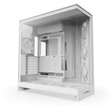 NZXT H9 Flow RGB+ midi tower behuizing Wit (mat) | 2x USB-A | 1x USB-C | RGB | Tempered Glass