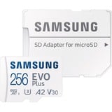 Samsung EVO Plus 256 GB microSDXC geheugenkaart Wit, U3, V30, A2, Incl. SD-Adapter