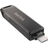 SanDisk iXpand Luxe 256 GB usb-stick Zwart, USB Type-C, Apple Lightning Connector