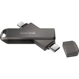 SanDisk iXpand Luxe 256 GB usb-stick Zwart, USB Type-C, Apple Lightning Connector