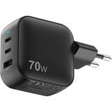 Sitecom 70W GaN Power Delivery oplader Zwart, 2x USB-C, 1x USB-A