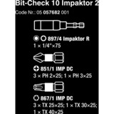 Wera Bit-Check 10 Impaktor 2 bitset 10-delig, met diamantcoating, uiterst veerkrachtig