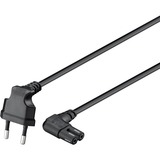 goobay Cable EuroPlug Angled Both Ends kabel Zwart, 3 meter, 90°