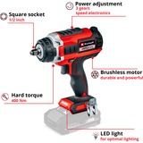 Einhell Einh Akku-Schlagschrauber Impaxxo 18/400 slagmoersleutel Rood/zwart