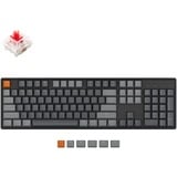 Keychron K10-J1, toetsenbord Zwart/grijs, BE Lay-out, Gateron G Pro Red, RGB leds, ABS, Hot-swappable, Bluetooth