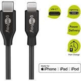 goobay Lightning > USB-C oplaad en synchronisatiekabel Zwart, 0,5 meter