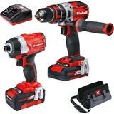 EINHELL Power Tool kit 18V Twin Pack BL gereedschapsset Rood/zwart, Oplader en 2 accu's (2Ah/4,0Ah) inbegrepen 