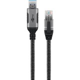 goobay Netwerkadapter USB-A 3.2 Gen1 naar RJ-45 Zwart/zilver, 1 meter