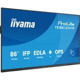 iiyama ProLite TE8612MIS-B4AG 85.6" 4K Ultra HD Public Display Zwart (mat), 2x HDMI | 1x DisplayPort | VGA | LAN | WiFi | 24/7 | Touch