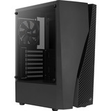 Aerocool Wave-G-BK-v1, Tower-behuizing Zwart | USB-A 2.0 | 2x USB-A 3.2 (5 Gbit/s) | 2x Audio | Window-kit