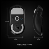 Logitech G PRO X SUPERLIGHT Wireless Gaming Mouse Zwart, 100 - 25.600 dpi