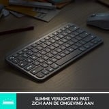 Logitech MX Keys Mini Minimalist Wireless Illuminated Keyboard, toetsenbord Lichtgrijs, FR lay-out, Bluetooth