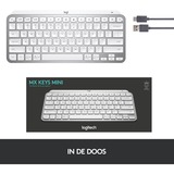 Logitech MX Keys Mini Minimalist Wireless Illuminated Keyboard, toetsenbord Lichtgrijs, FR lay-out, Bluetooth